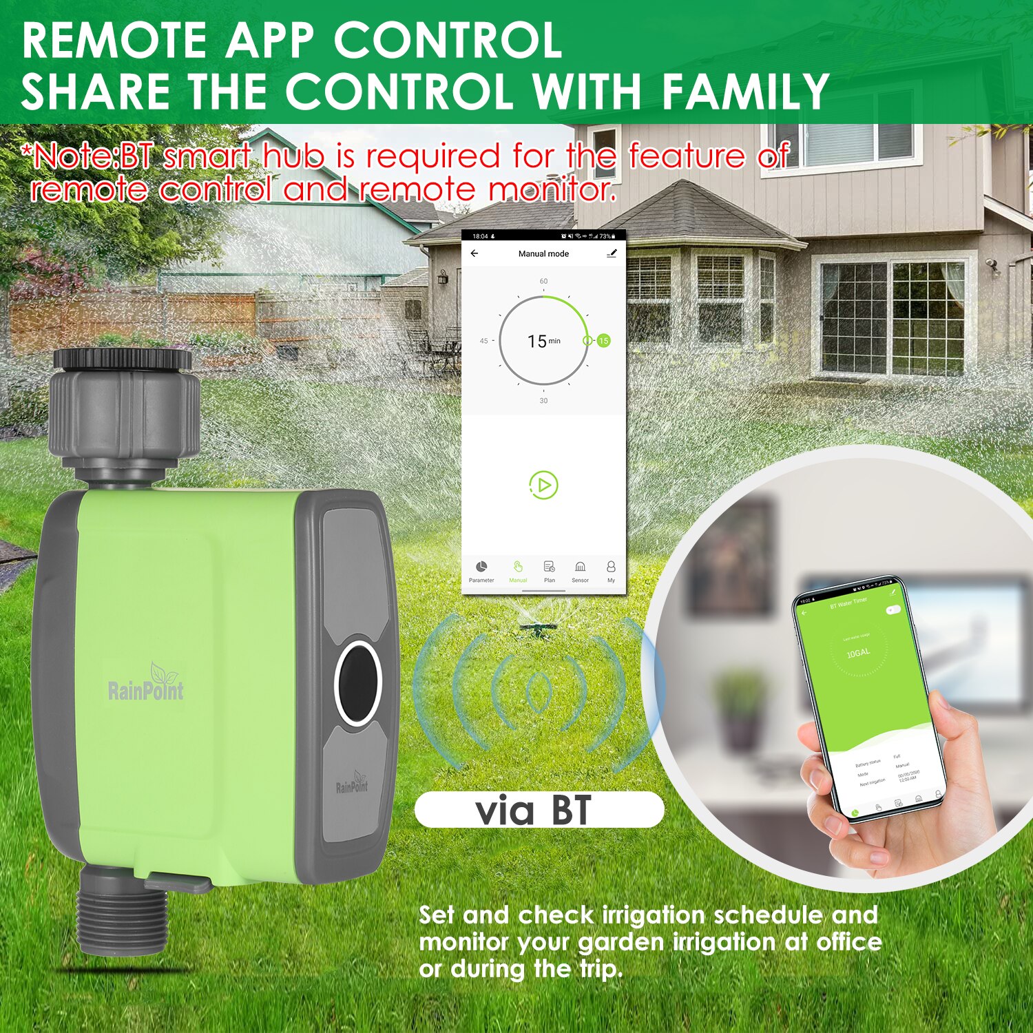 Programmierbare BT Wasser Timer Schlauch Wasserhahn Timer Wasser Flow Meter Automatische Bewässerung Sprinkler System Bewässerung Controller