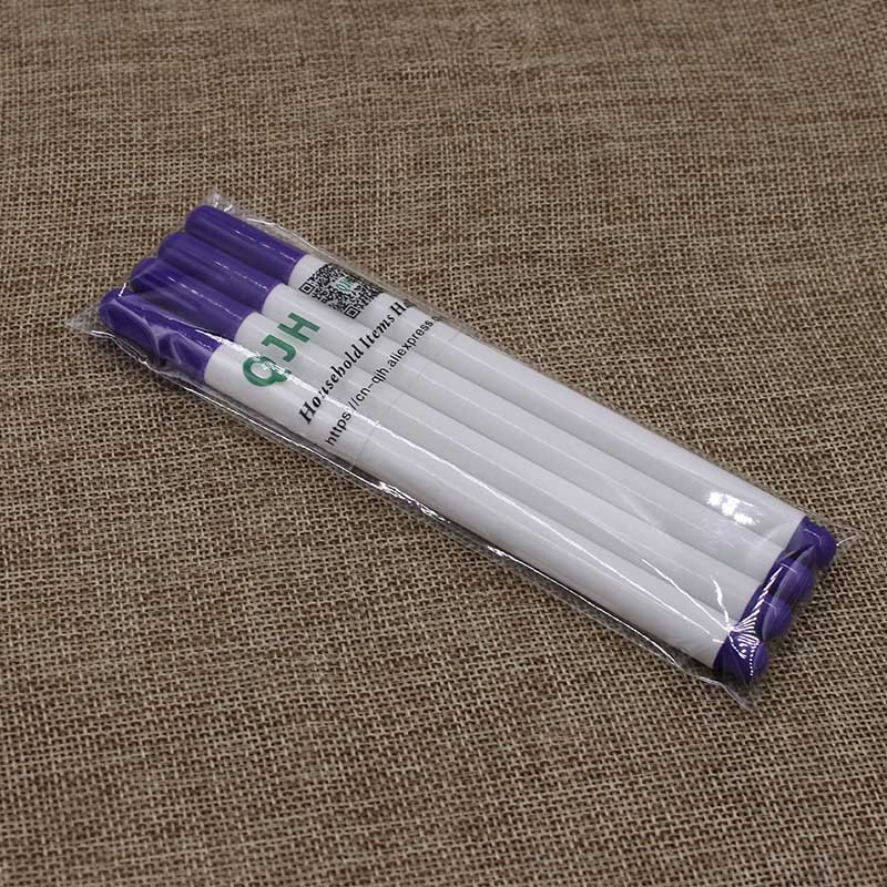 4 pçs marcadores de ponto solúvel ponto cruz água canetas apagáveis ilhó tinta tecido marcação canetas diy bordado ferramentas costura: ROXO