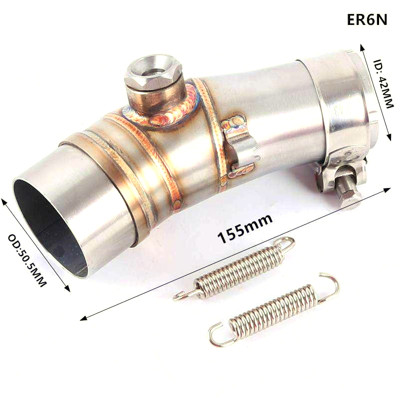 Motorfiets Adapter Uitlaat Midden Pijp Voor Kawasaki Ninja 250 250r Z250 Z300 Er6n R25 R3 Gp Uitlaatdemper Link Buis Midden Sectie
