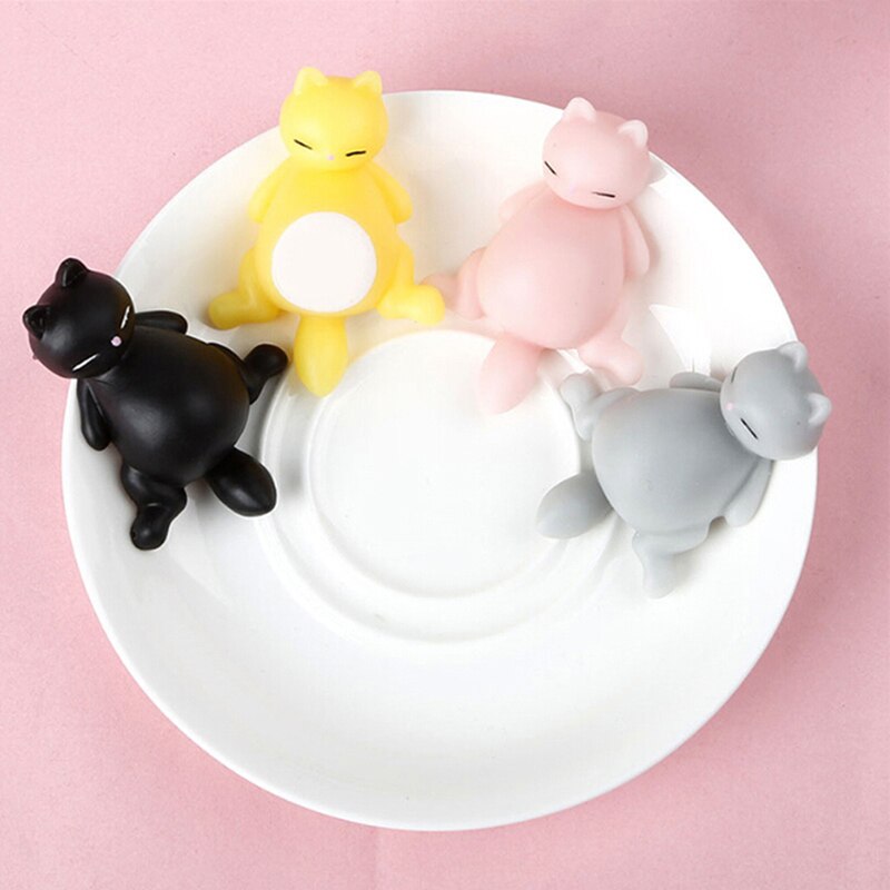 Mini Squishy suave lindo gato de color antiestrés bola divertida estrés Squishies Squeeze juguetes Mochi Abreact alivio pegajoso eliminar mascotas