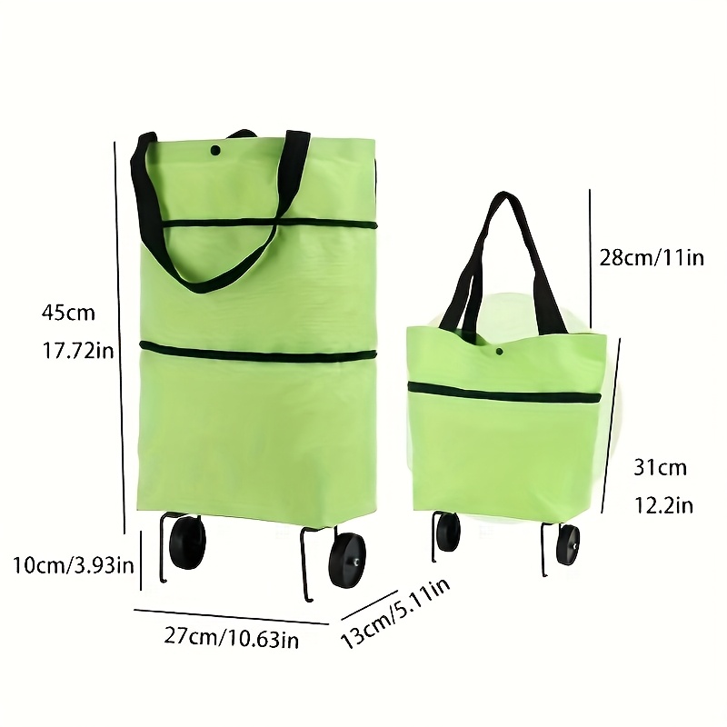 Foldable Shopping Bag with Wheels Trolley Basket Small Pull Cart Home Utility Retractable Tug Supermarket Grocery Shopping Cart