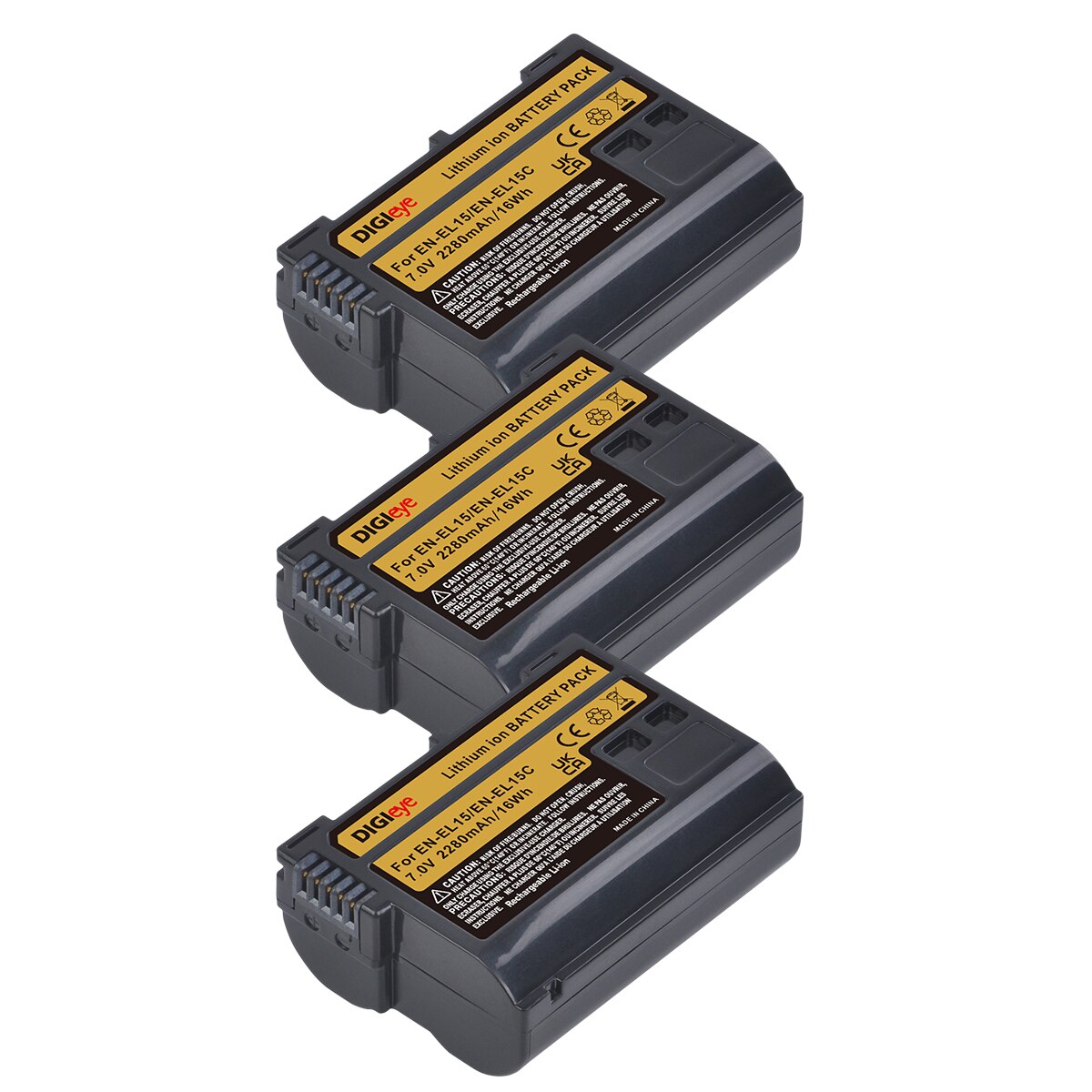 Batería y cargador EN-EL15 EN EL15C para Nikon D500, D610, D750, D800, D810, D850, D7000, D7100, D7500, Z5, Z6, Z6II, Z7, Z7II: 3 battery