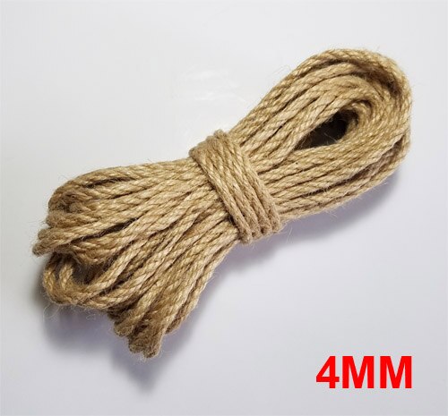 100%  naturligt jute reb 1mm-10mm garn macrame snore til dekoration håndlavet gør-det-selv: 4mm