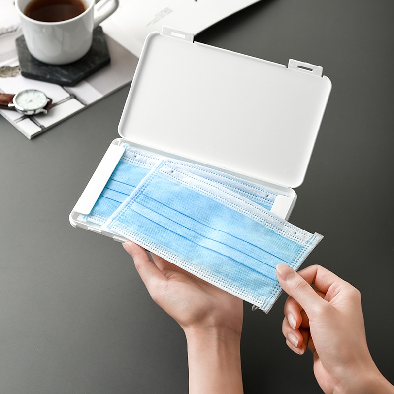 Dustproof Mask Case Portable Disposable Face Masks Container Disposable Mask Storage Box Storage Organizer