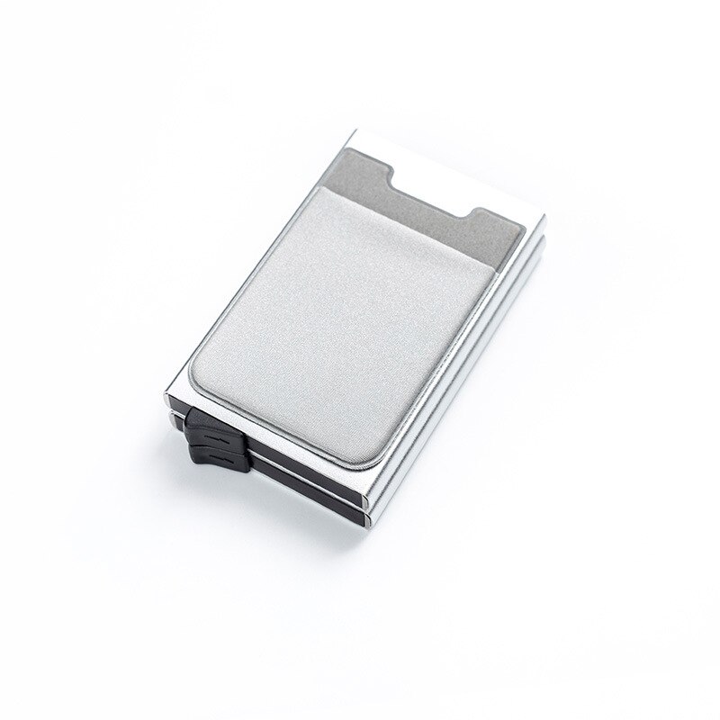 DIENQI Rfid Credit Card Holder Men Aluminium Metal Steel Minimalist Wallet Bank Cardholder Case Luxury Purse nederlands: Silver