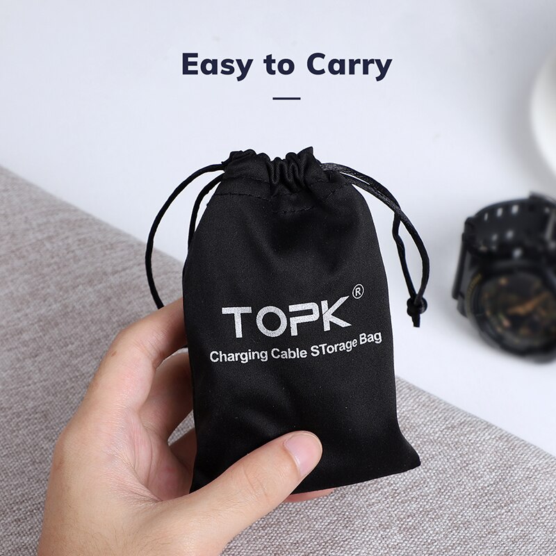 TOPK Power Bank Case Phone Pouch voor USB Lader USB Kabel Telefoon Opbergdoos Mobiele Telefoon Accessoires 100*30mm