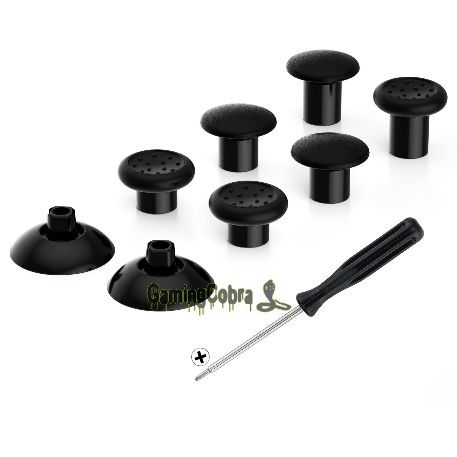 EXtremeRate Austauschbar Ergonomische Thumbsticks für NS Schalter Profi Regler mit 3 Griffe Einstellbare Joystick: Schwarz