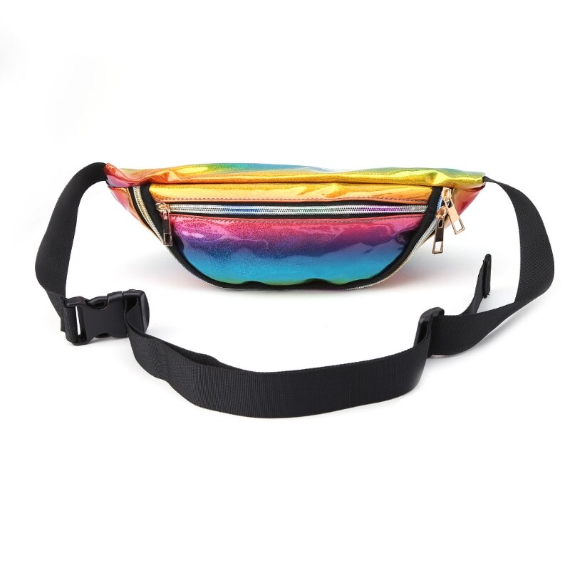 Bolso transparente de arcoíris, riñonera de viaje Punk Chic, informal