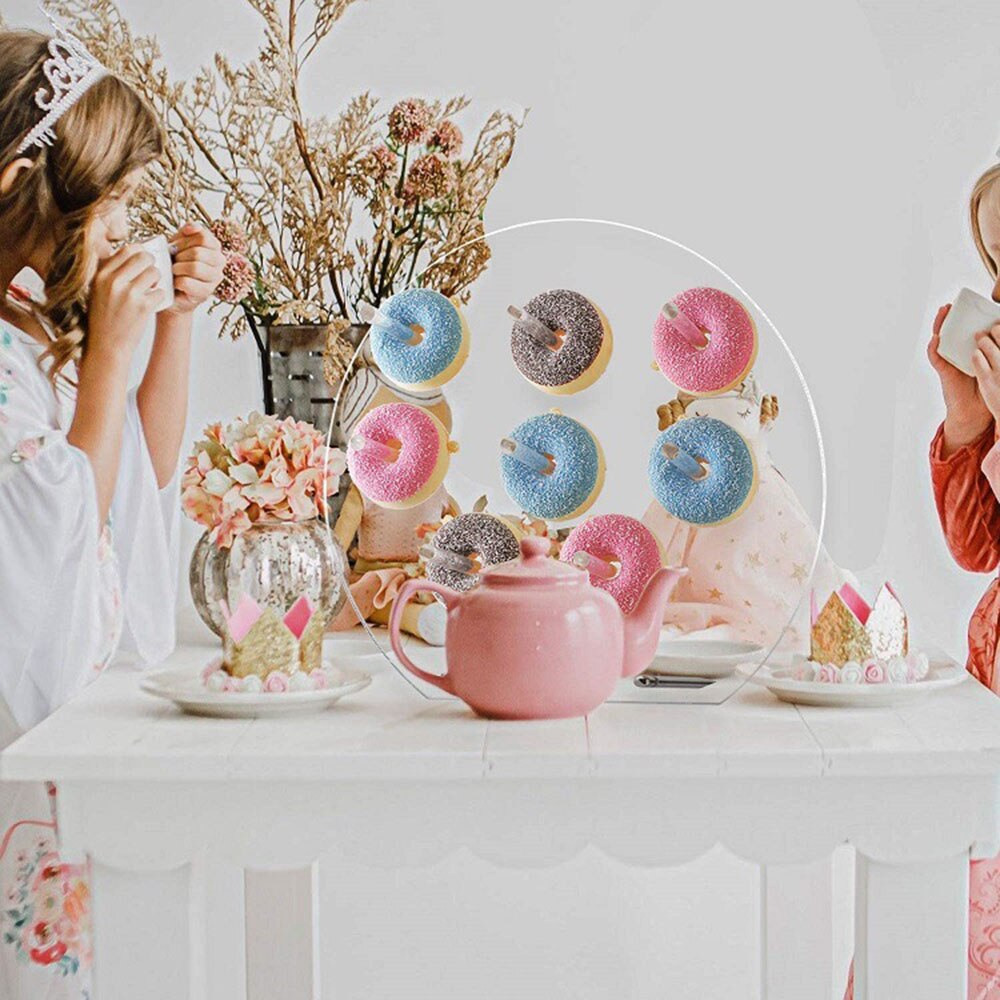 Acrylic Donut Display Stand Wedding Birthday Party Cake Transparent Rack storage stand Semi-circular Dessert Donut Display Stand