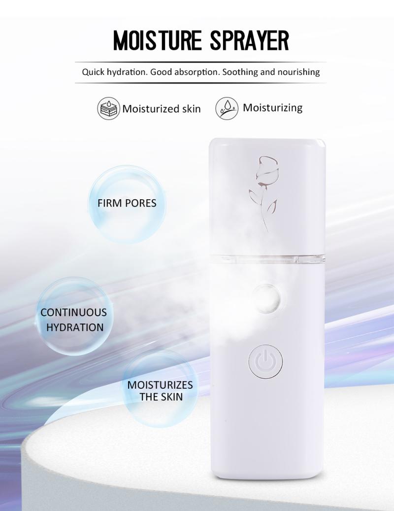 28ml Facial Steamer Mini Portable Face Humidifier Moisturizing Facial Humidifier Sprayer USB Face Sprayer