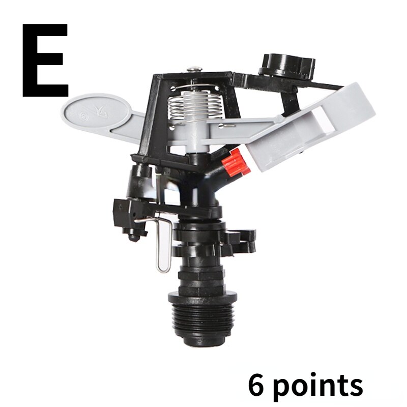 4 points 6 points plastic lawn sprinkler rocker 360-degree rotating sprinkler lawn sprinkler heads: E