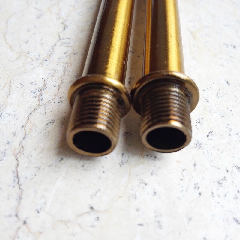 4pieces/lot Retro Vintage M10*1mm antique gold hollow tube with double head Lamp Base E27 Socket Holder Droplight Extension Rod