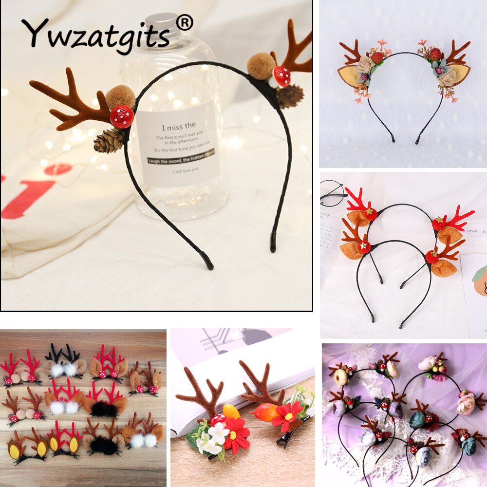 Ywzatgits 4*7cm gevir hovedbeklædning pige diy håndlavet håndværk julefest dekor tilbehør tilbehør materialer 5 par / parti  yh0121
