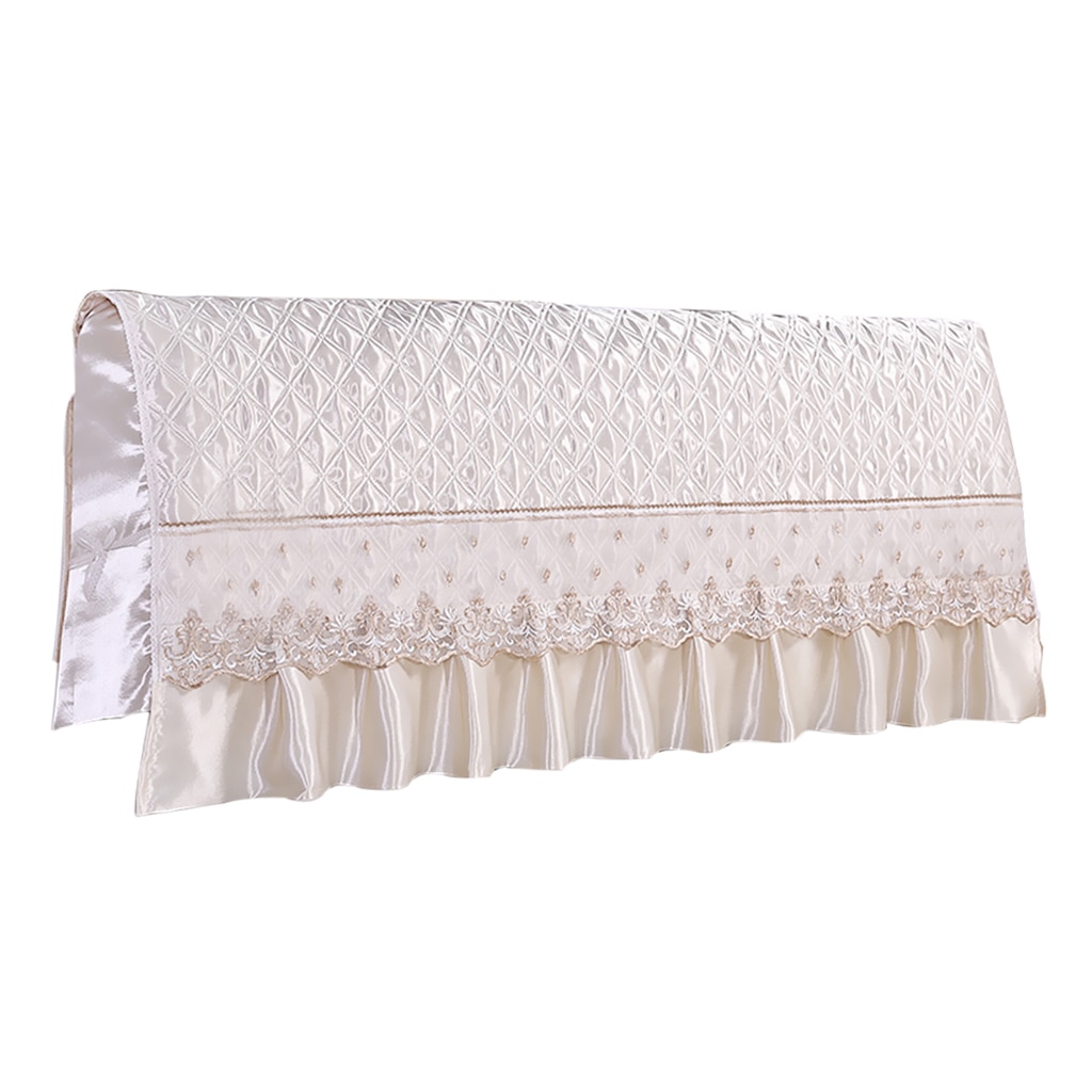 Europæisk stil silke-lignende soveværelse seng hovedgærde slipcover protector seng beige