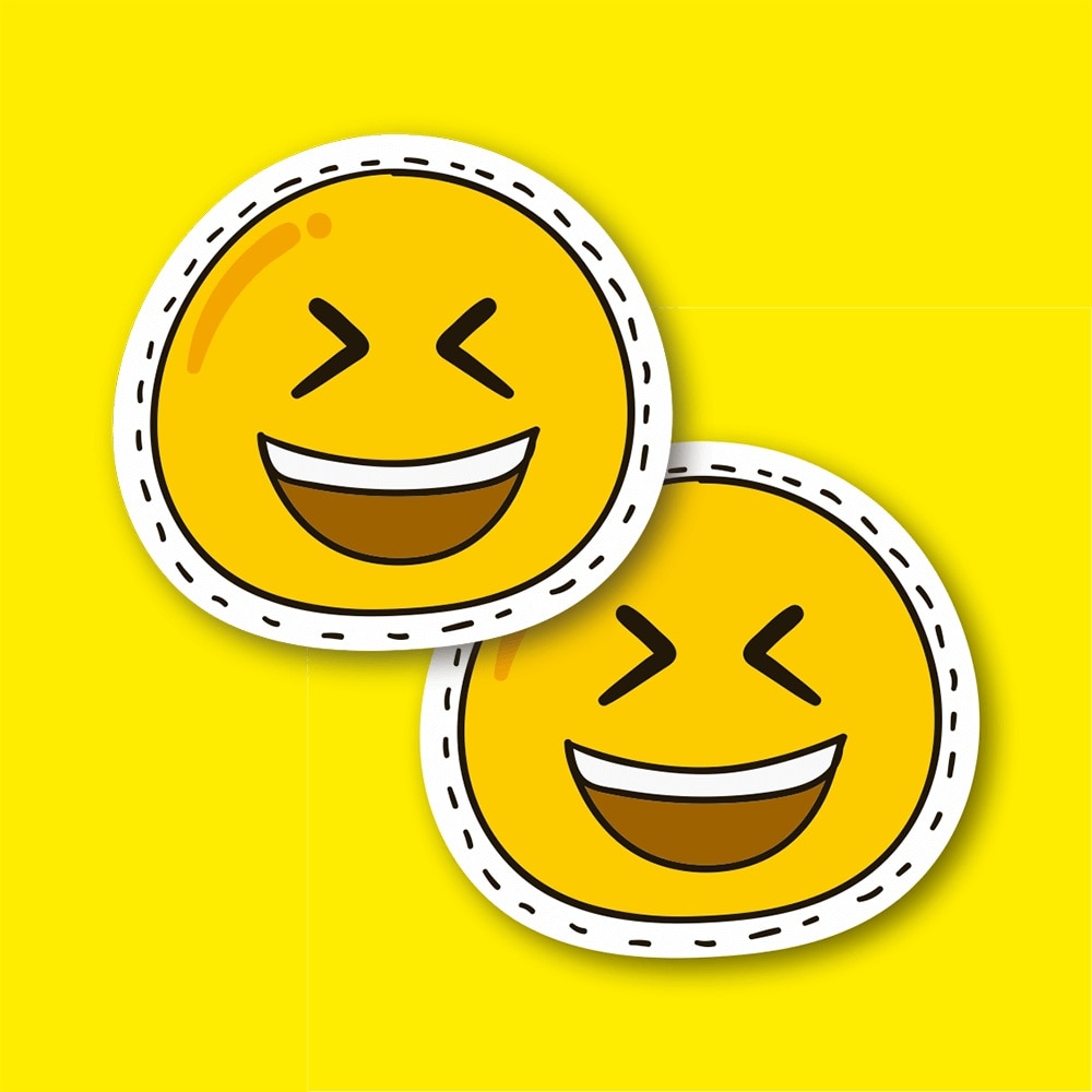 Lachen Krise Emoji Laptop und Telefon Aufkleber-Aufkleber max.5cm 2'li einstellen
