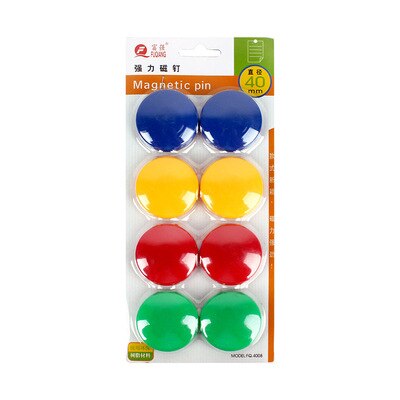 Kleurrijke circulaire magnetische gesp en schoolbord magneet absorber onderwijs whiteboard magneet absorber pin 30mm: Four-colour 8pcs L