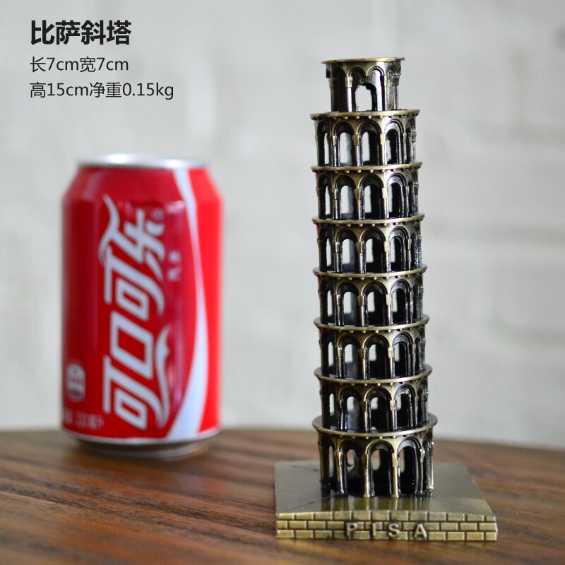 3D World Famous Landmark Building Metal Models Eiffel Tower Desk Decro For Friend Crafts Metal Model Home Decoration: bisha xie ta