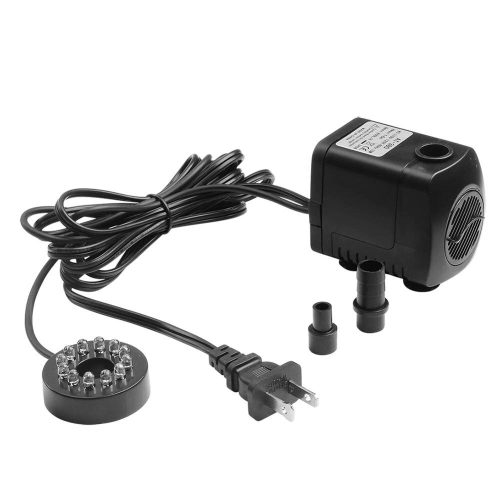 Nicrew 15W 800L/H Dompelpompen Fontein Waterpomp Met 12 Kleur Led Light Fish Tank Aquarium Fontein Vijver zwembad Pompen Decoratie: US Plug