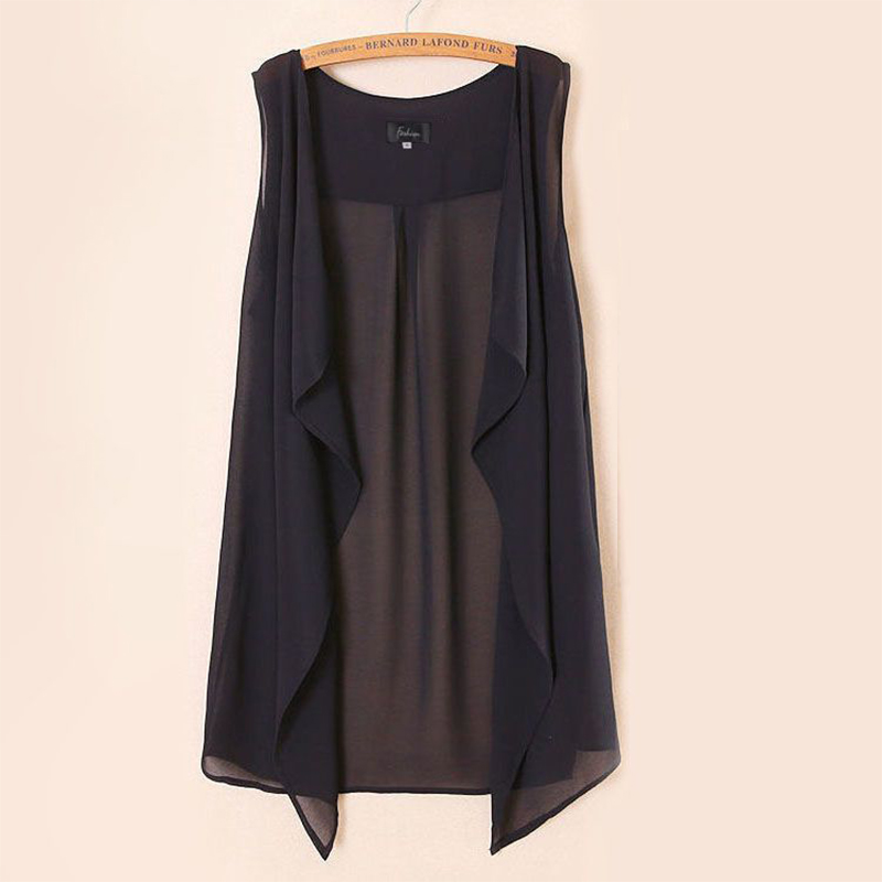 Camiseta sin mangas informal de gasa para mujer, Rebeca de estilo coreano sin mangas, chaqueta lisa, blusa para mujer, novedad de verano: M