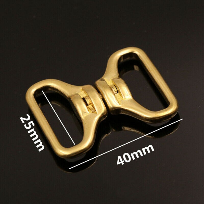 1piece Solid brass Double end swivel eye rotating connector for leather craft belt strap keychain Fob clip Pet rope leashes: inner 25mm width
