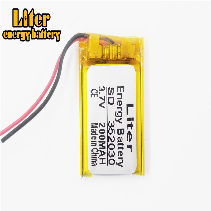 Bluetooth headset battery 3.7V lithium polymer battery 352030 200mAh MP3 MP4 MP5 polymer battery