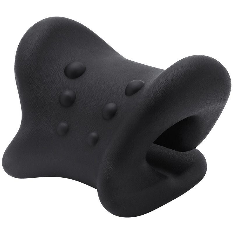 Almohada de masaje para cuello, cama ortopédica de tracción Cervical, Camilla portátil Reclinable, Shiatsu, relajación milagrosa para el dolor de hombros: Black