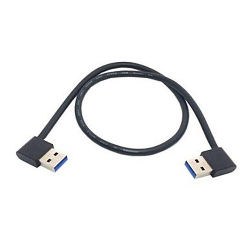 USB 3.0 Type A Male 90 Graden Links Schuin naar Haaks Verlengkabel Rechte Verbinding 0.5M 1.5FT