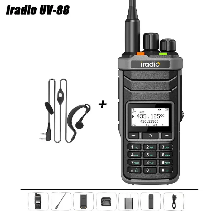 Iradio UV 88 Walkie Talkie Kurzwelle 2,3–30 MHz UV88 Zweiwegradio Multiband FM CB SW LW Typ-C-Aufladung NOAA 1024CH Gleicher RT-860: Blau / Australien Standard