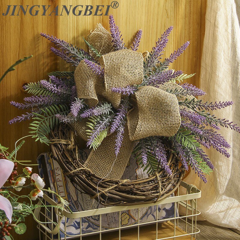 Xu Yuan Jia-Shop Krans Garland Zijde Pioen Kunstbloemen Kransen Deursimulatie Slinger voor Bruiloft Thuis Party Decoratie Ronde Hangende Garland, 5 Kleuren Deur Opknoping (Kleur: E