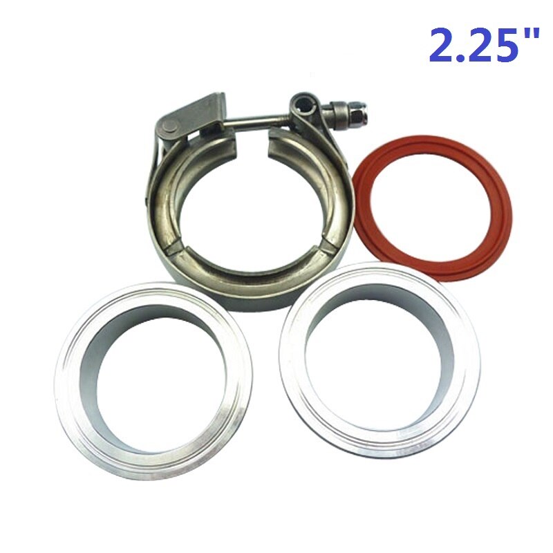 1.5''-5.0" ss304 Quick release V band clamp with Aluminum Alloy flange kit for exhaust pipe clamp nylon nut: 2.25inch