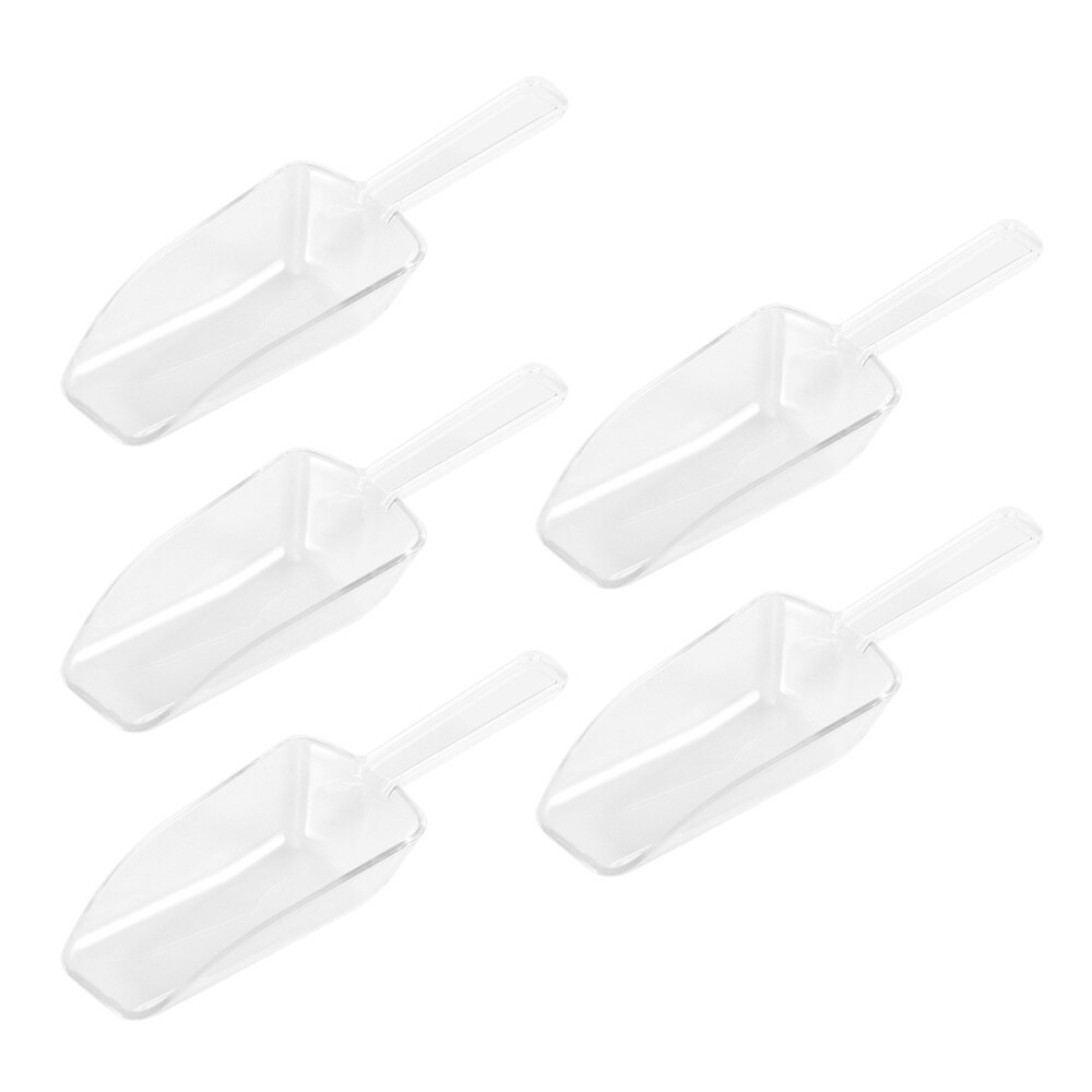 5 uds, minicuchara de plástico transparente para hielo, cucharas para bodas, dulces, postres, Buffet, helado, proteína en polvo: As Shown