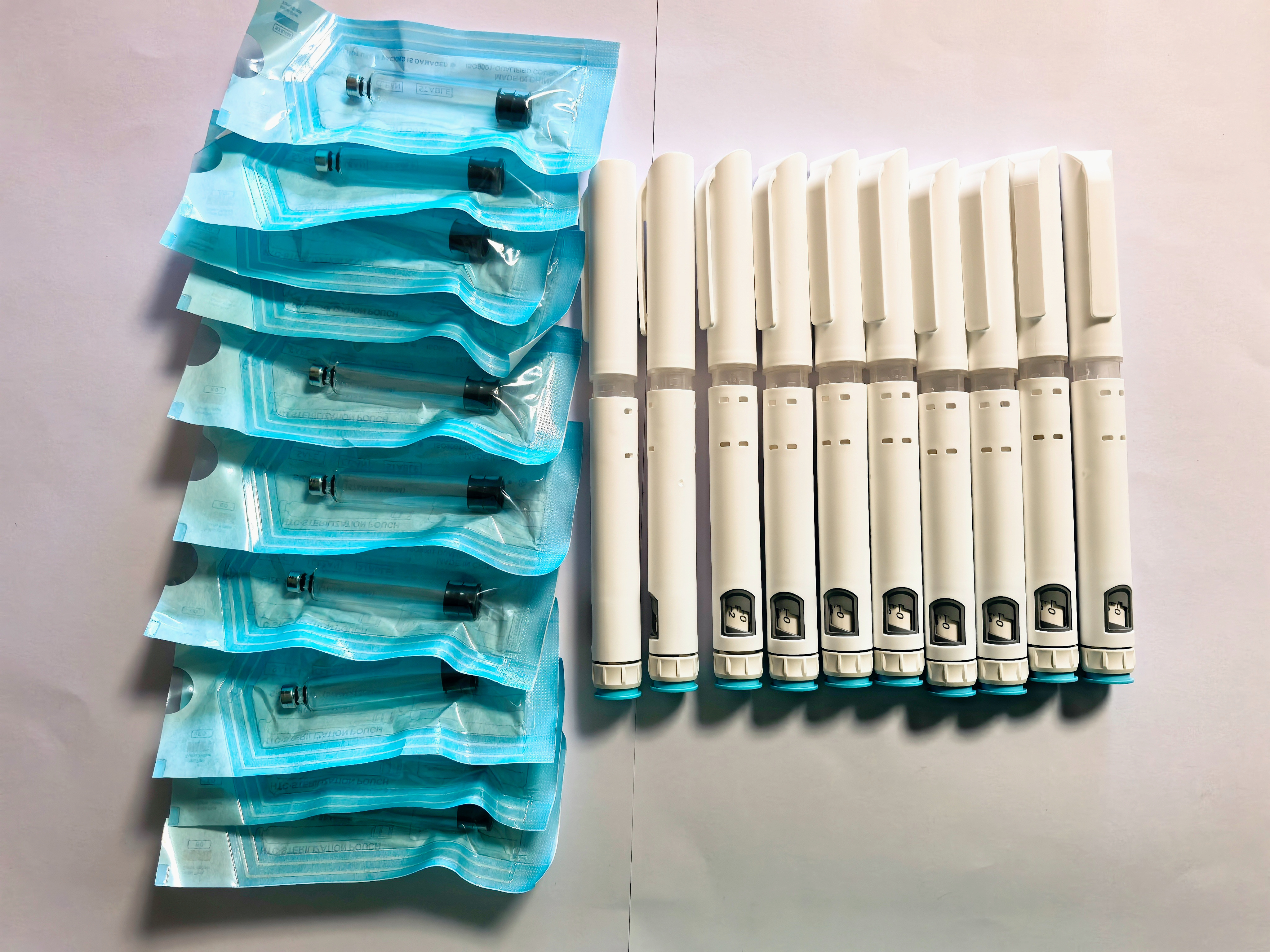 Einmaliger Injektionsstift zur Dosierung von insulingeregulierter Wachstumshormon, hochpräzise einstellbare Dosierung 1 Satz 10 Stück: WEISS