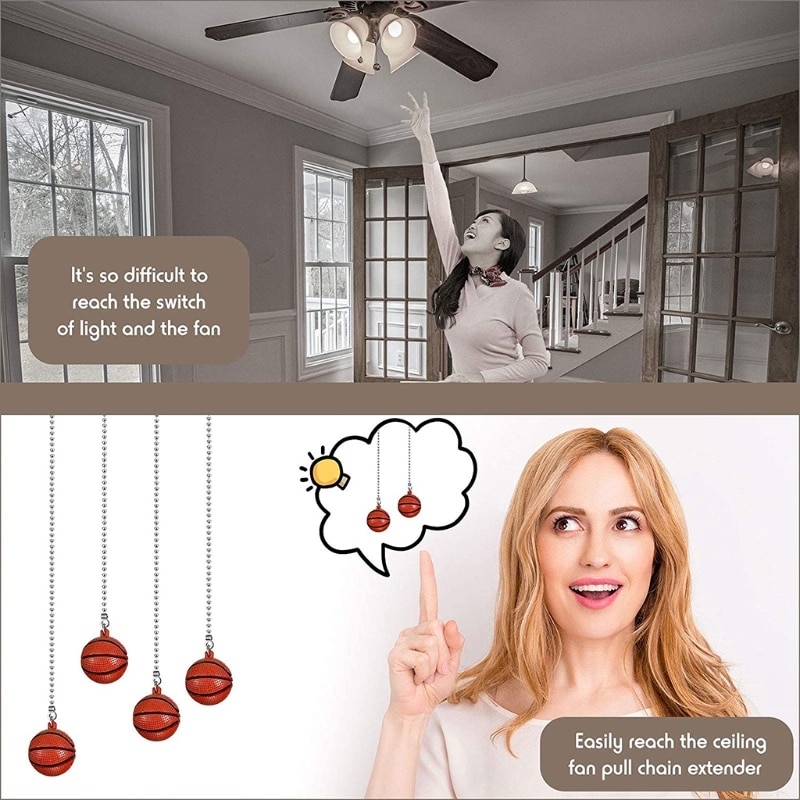 Basketball Lamp Pull Chains Ceiling Fan Light Pull Chain Connector Home Wedding
