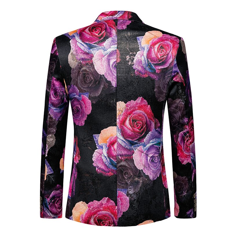 Casual Men Blazers Trend Spotting Slim fit 6XL/60 printing flower mens Jackets Wedding Business Event host jacket man