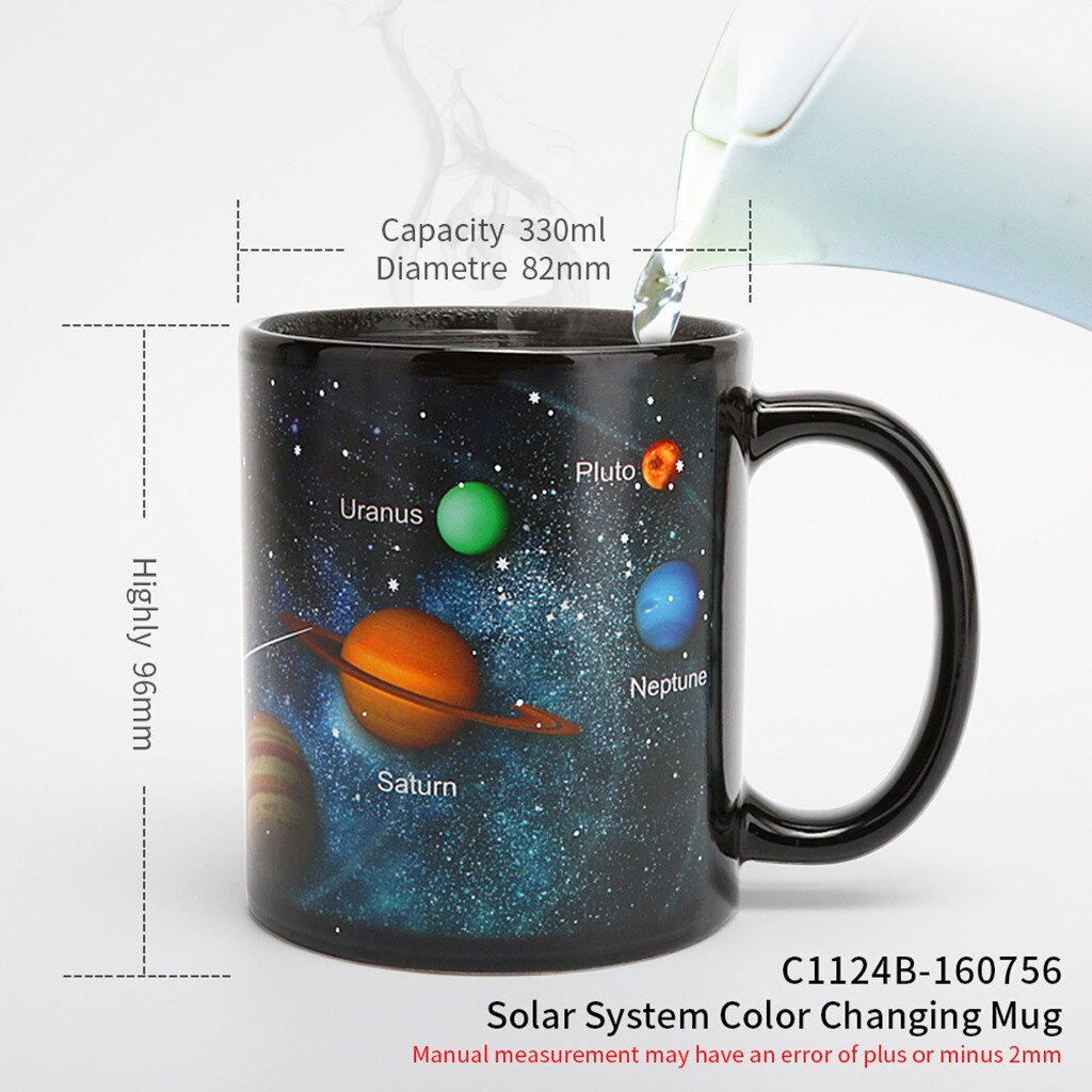 Ceramic Mug Heat Revealing Milk Cup Color Changing Mug Coffee Mugs Friends Student Breakfast Cup Star Solar System Mug