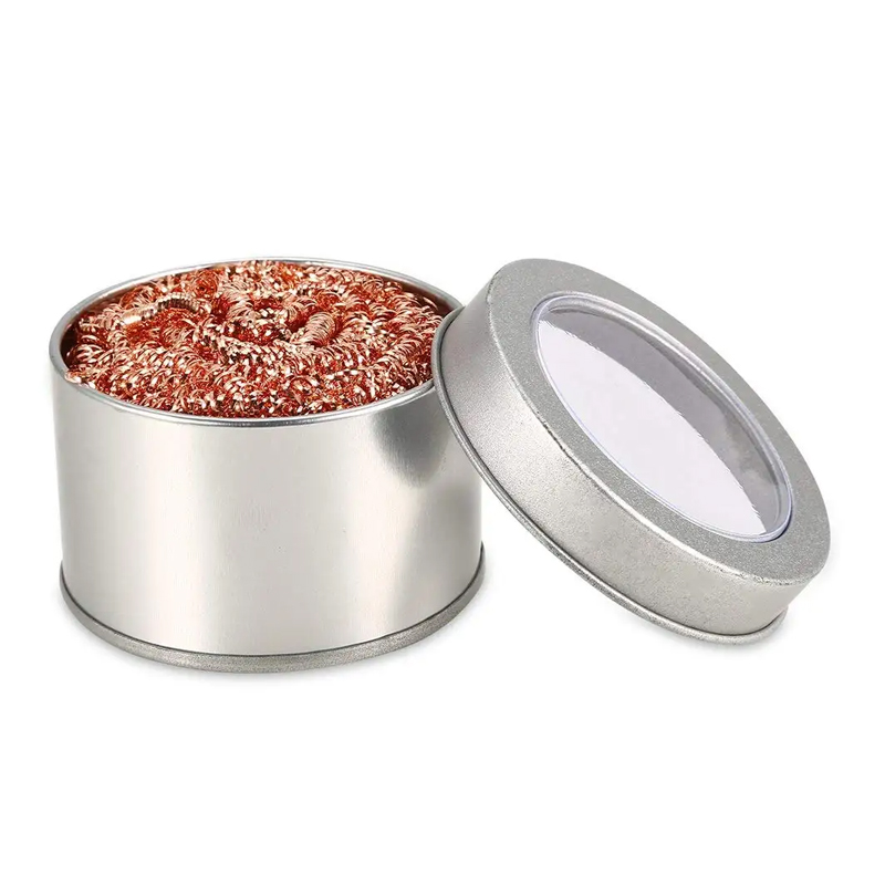 Bola de limpieza de alambre de cobre, puntas de hierro, absorción de residuos de soldadura, limpiador de puntas de hierro, bola de alambre de acero para soldar