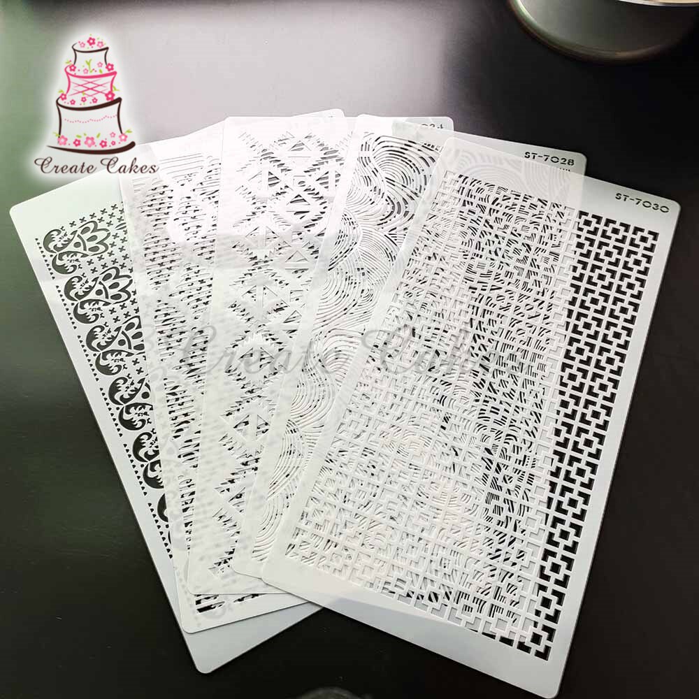 Pochoir en plastique pour gâteau de mariage, fleur, côté dentelle, bricolage, dessin, forme, outil de décoration