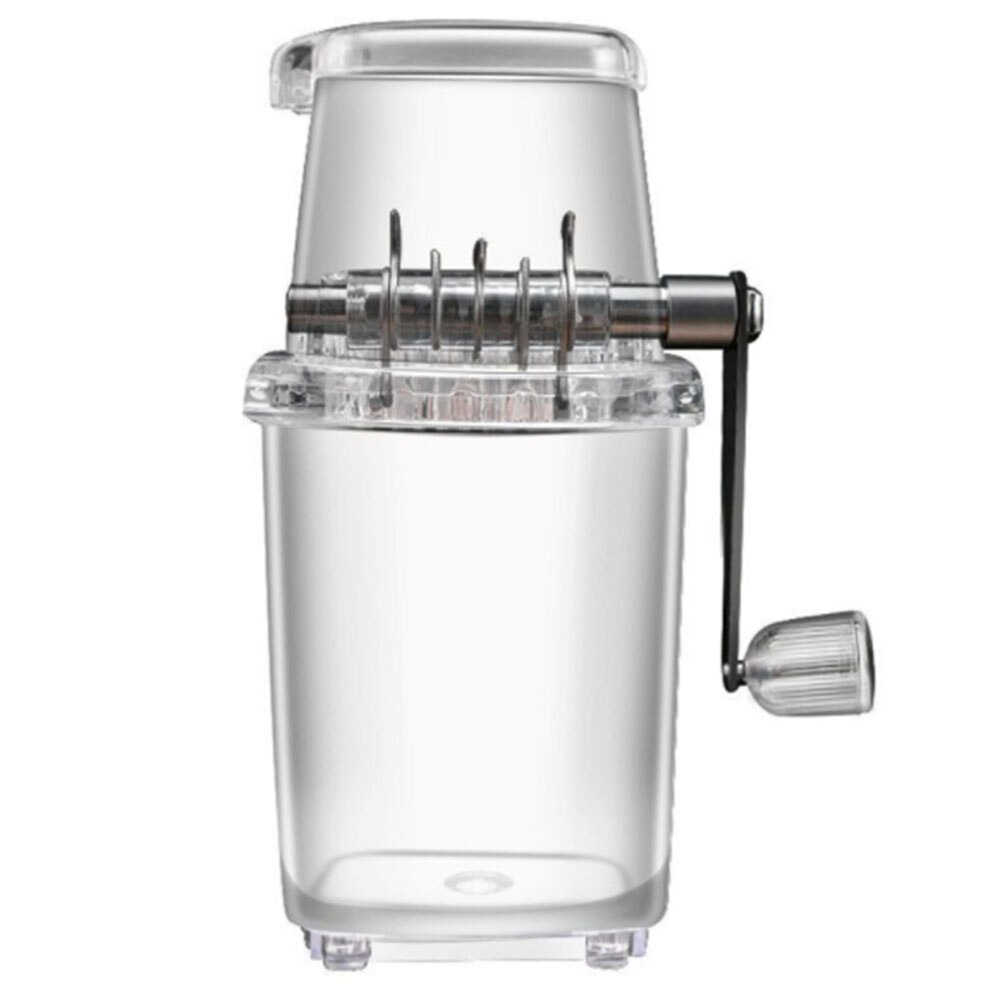 Draagbare Handmatige Ice Crusher Shredding Machine Hand Crank Ice Crusher Zomer Keuken Verpletteren Ijs Gereedschap: TRANSPARENT