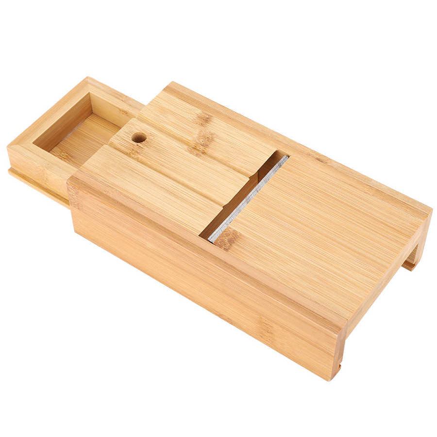 Adjustable Soap Cutter Bamboo Soap Cutter Planer Tools Hand Made Soap Making Supplies Soap Cutting Tool with Drawer