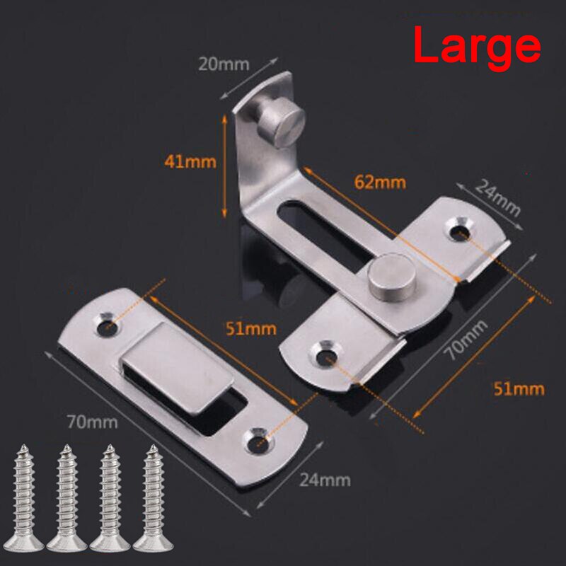 90 Degree Right Angle Door Latch Hasp Bending Latch Barrel Bolt with Screws for Doors Buckle Bolt Sliding Lock