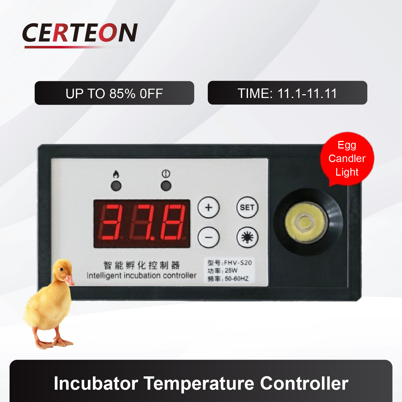 XM-18 Automatic Egg Incubator Thermostat Digital Temperature Humidity Controller with Sensor