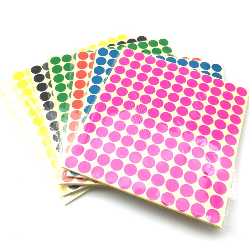 Color 19mm Cute Circles Round Code Stickers Scrapbooking Self Adhesive Sticky Labels
