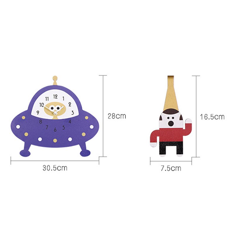 Creatieve Decoratieve Klokken Kinderkamer Kleuterschool Vroege Onderwijs Leuke Auto Cartoon Swing Wandklok