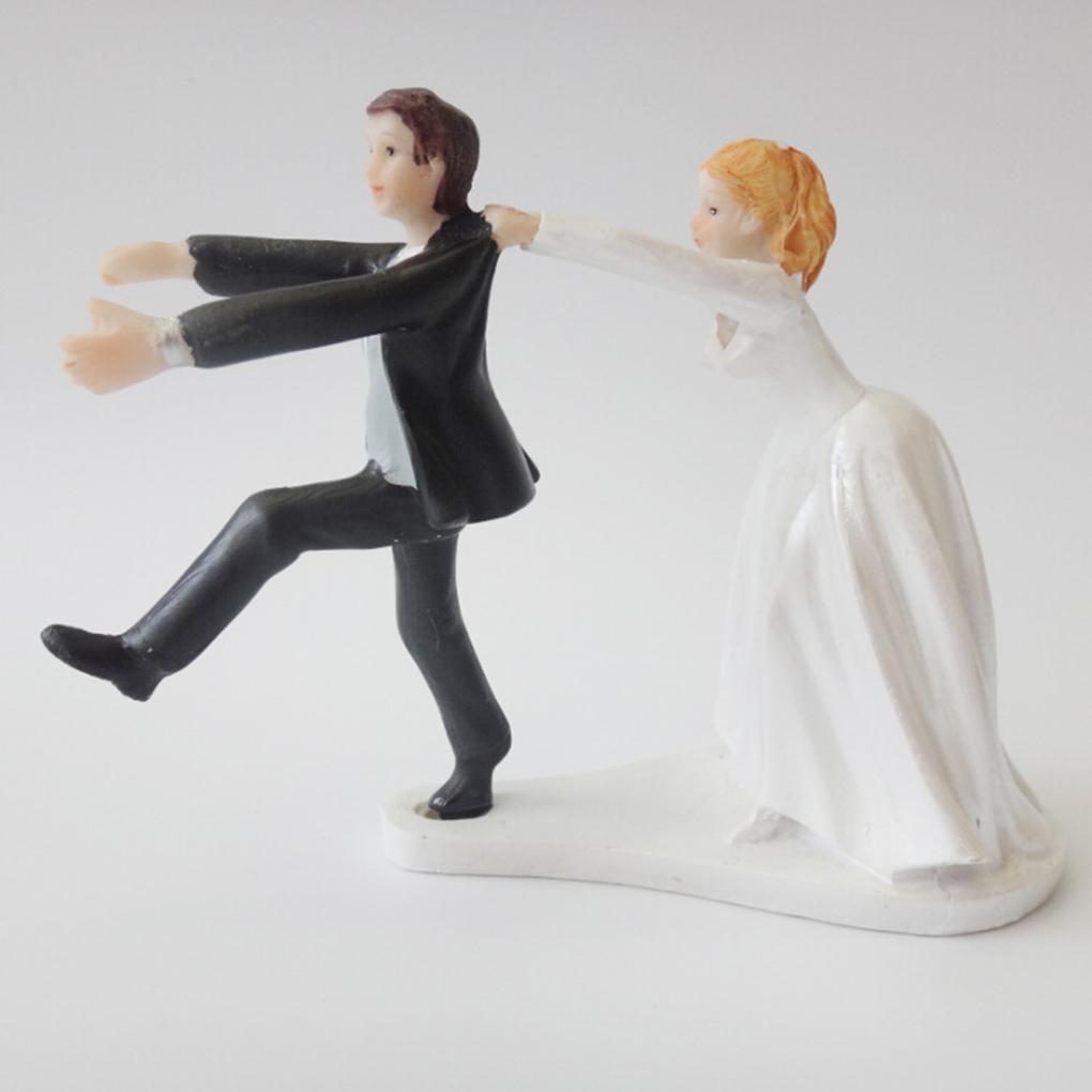 Cake Toppers Dolls Bride and Groom Figurines Funny Wedding Cake Toppers Stand Topper Decoration Supplies Marry Figurine: NO10