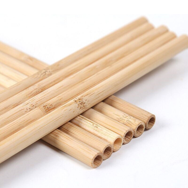 10Pcs/Set Natural Bamboo Reusable Drinking Straws Eco-friendly Party Bar Straws Reusable Accessory Cocktail Straw Steel Tools