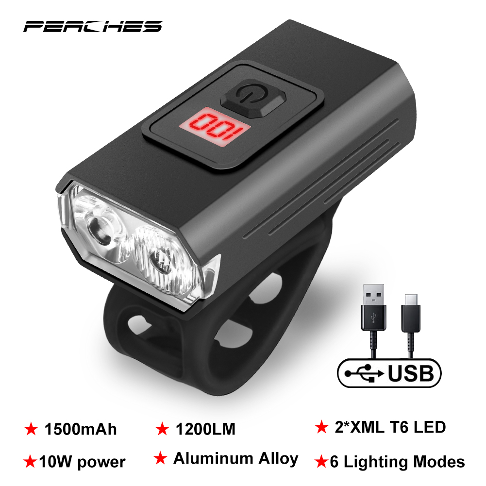 Fahrrad Licht Vorne 1000 Lumen USB Aufladbare Fahrrad Beleuchtung MTB Fahrrad Scheinwerfer Rücklicht Radfahren Taschenlampe Fahrrad Zubehör: 1200LM T6