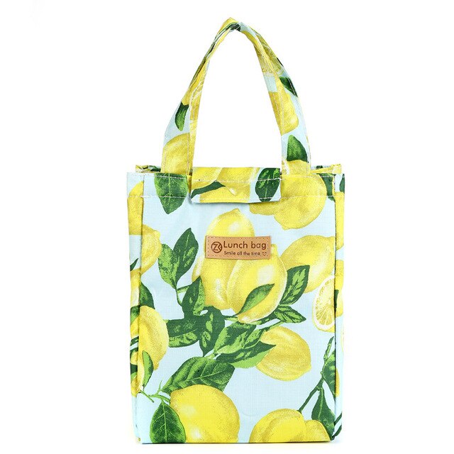 Lattice bolsa de almuerzo estampada refrigerador portátil aislado Picnic Bento Tote viaje fruta bebida alimentos fresco organizador accesorios suministros: 18