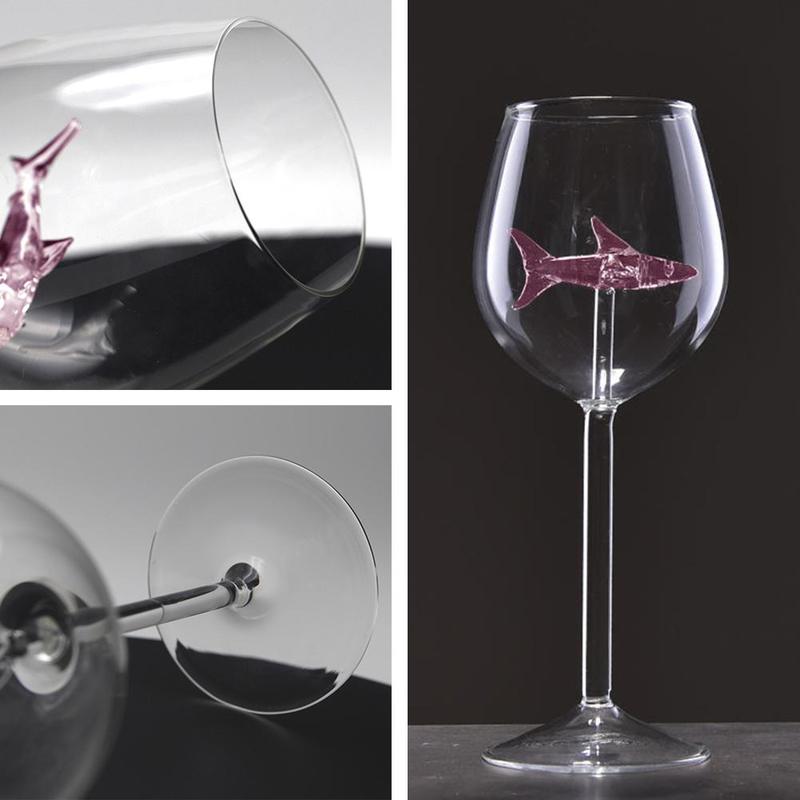 Shark Wine Glass Cup European Crystal Red Wine Cup Glass Bar Party Supplies Decorating Wedding Cocktail Cocktail High U3L0