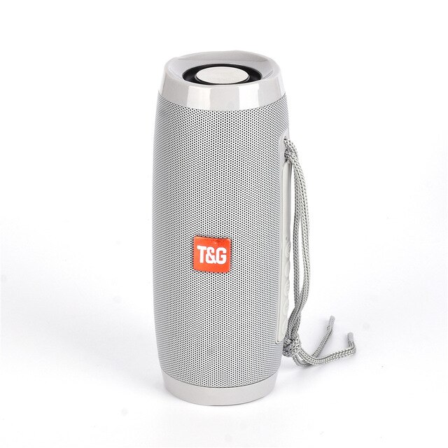 Portable Speakers Bluetooth Column Wireless Bluetooth Speaker Powerful High BoomBox Outdoor Bass HIFI TF FM Radio with LED Light: gray