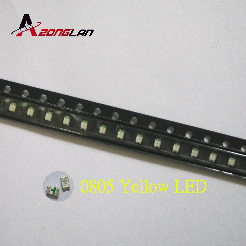 100PCS 0805 Yellow SMD LEDs Super Bright LED 0805 diodes led Light Emitting Diode 580-590nm